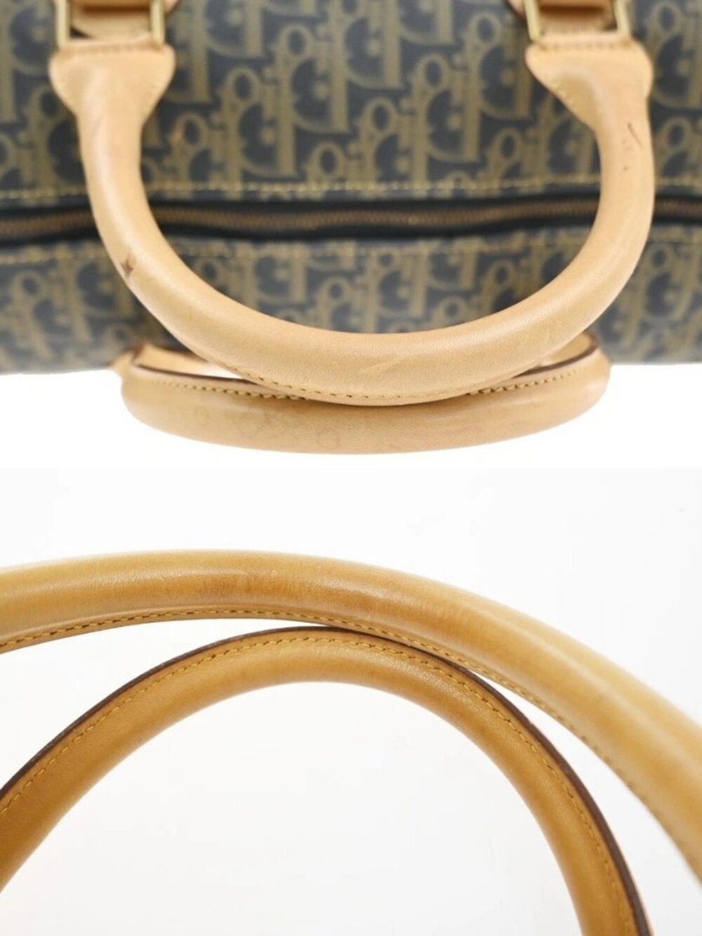 CHRISTIAN DIOR Trotter Boston Hand Bag PVC Leather Khaki BK GHW France 70MA499 - Picture 7 of 16